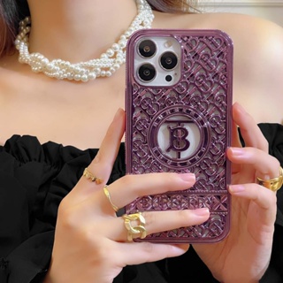 เคสโทรศัพท์มือถือแบบนิ่ม ชุบไฟฟ้า กันกระแทก สีม่วงเข้ม หรูหรา สําหรับ iPhone 14PROMAX 12PROMAX 12 12PRO 13 13PRO 13PROMAX 14 14PRO 14PLUS