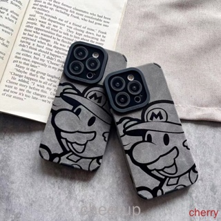 เคสโทรศัพท์มือถือหนัง ซิลิโคน ลายการ์ตูนมาริโอ้น่ารัก สําหรับ iPhone 11 12 13 14 Pro Max 11Pro 12Pro 13Pro 14plus