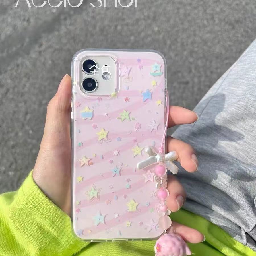 xiaohongshu-ใหม่-เคสโทรศัพท์มือถือแบบนิ่ม-ลายดาว-สีชมพู-สําหรับ-iphone-14promax-12-13pro-xr-xs-7-8pins-3q3g