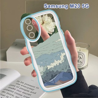 สําหรับ Samsung Galaxy M23 5G เคสโทรศัพท์มือถือแบบนิ่ม กันกระแทก กันรอยกล้อง ลายการ์ตูนทิวทัศน์สวยงาม แฟชั่น