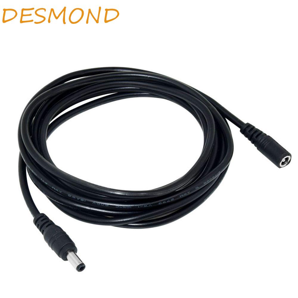 ภาพหน้าปกสินค้าDESMOND 1m/2m/3/m/5m/10m Power Cord Extended Wire 5.5*2.1mm Female To Male Plug Adapter Extension Cable Cable For Security Camera Router Security Camera For CCTV Safe DC 12V LED Strip Cable For Camera Router