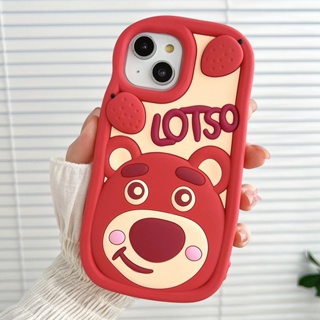 【ใหม่】เคสโทรศัพท์มือถือ ซิลิโคน กันกระแทก ลายหมีสตรอเบอร์รี่ สําหรับ iPhone 6 7 8 X XS XR 11 12 13 14 Series