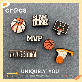 Crocs jibbitz charms รองเท้าบาสเก็ตบอล ลายดอกไม้ หัวเข็มขัด แฟชั่น สําหรับตกแต่งด้านบน