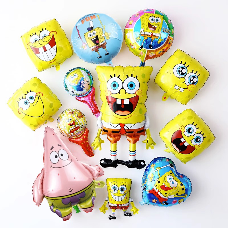 การ์ตูนอะนิเมะ-spongebobs-ลูกโป่งฟอยล์-ของเล่นเด็ก-ลูกโป่งเป่าลม-ตกแต่งงานเลี้ยงวันเกิด-เด็กอาบน้ํา-พื้นหลังตกแต่งฉากเค้าโครงอุปกรณ์ปาร์ตี้