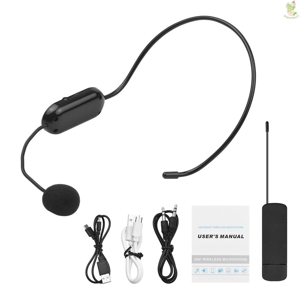 headset-all-purpose-wireless-microphone-uhf-wireless-mic-microphone-system-built-in-battery-with-usb-plug-for-video-recording-vlogging-live-streaming-teaching-meeting-outdoor-speech-market-promotion