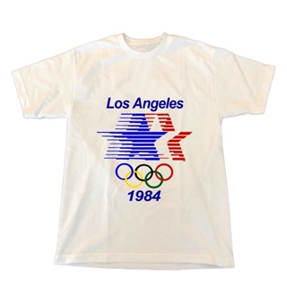 ◙✠☞✺☞Retro 1984 Los Angeles Olympic Ringer T-shirt casual cotton mens s_03
