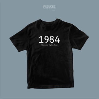  1984  เสื้อยืดสีดำ ผ้าคอตตอน   นุ่ม ใส่สบาย_03