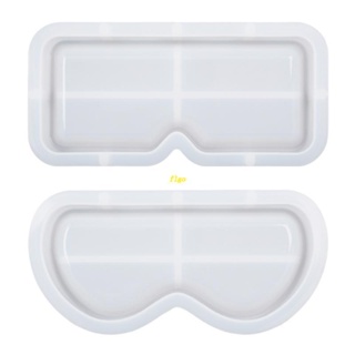 flgo 2Pcs Diy Crystal Dripping Epoxy Resin Molds Glasses Storage Box Sunglasses Tray Mirror Silicone Mold for Glass Stor