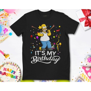 เสื้อยืด พิมพ์ลาย Homer Simpson Its My Birthday Holiday Birthday Party สําหรับผู้ชาย และผู้หญิง