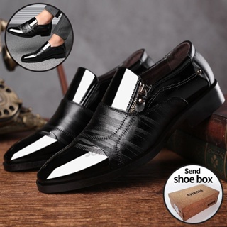 ภาพขนาดย่อของภาพหน้าปกสินค้ารองเท้าหนัง แฟชั่นลำลอง สำหรับผู้ชาย พร้อมกล่องรองเท้า39-46 จากร้าน aum_kaminthong บน Shopee