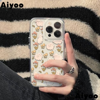 ✅เคสมือถือ แบบนิ่ม ลายกระต่าย ดอกทิวลิป สําหรับ iPhone 14 Pro Max 13 12 11 xr 7 8