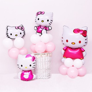 11 ชิ้น / เซต ลูกโป่ง Hello Kitty ธีมคิตตี้ วันเกิด เบบี้ชาวเวอร์ พื้นหลังตกแต่งผนัง