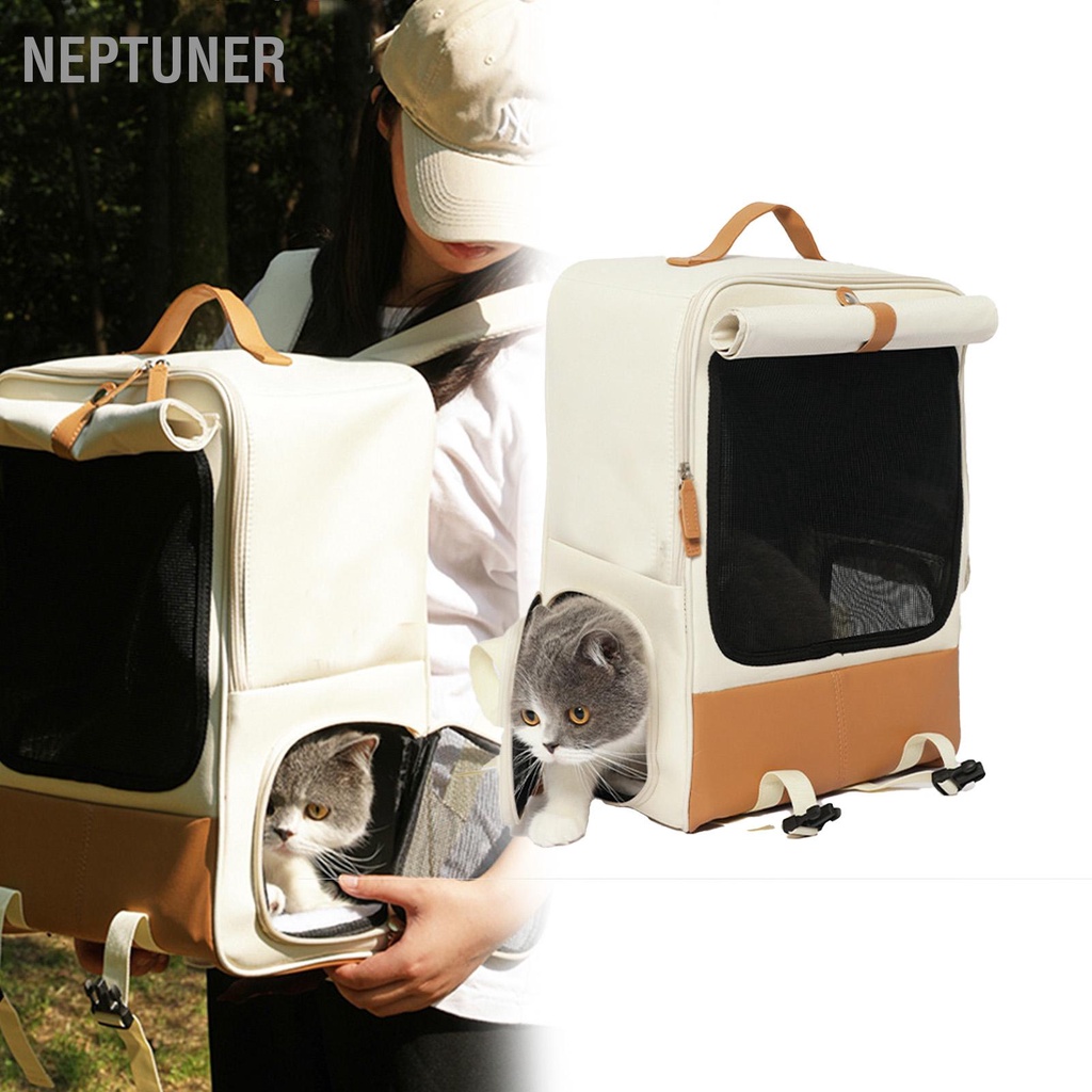 neptuner-cat-backpack-เป้อุ้มสัตว์เลี้ยงความจุขนาดใหญ่พับได้สำหรับการเดินทางกลางแจ้งเดินป่าแคมป์ปิ้งเดินป่า