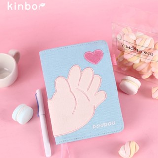 Kinbor สมุดโน๊ตบุ๊ค ปักลายการ์ตูนหัวใจน่ารัก ขนาด A6 สําหรับเด็กผู้หญิง