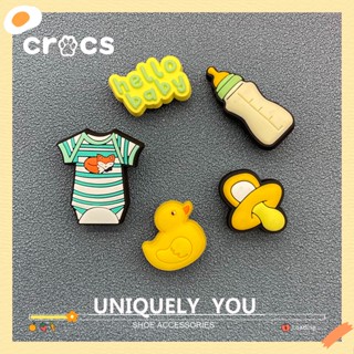 ตัวติดรองเท้า Crocs ลายการ์ตูนดอกไม้น่ารัก diy อุปกรณ์เสริม สําหรับตกแต่งรองเท้าเด็ก