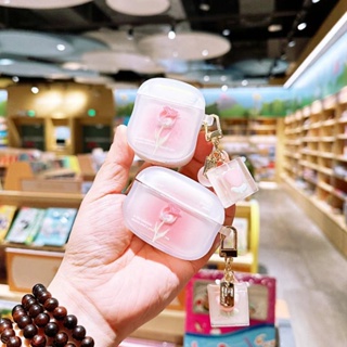 เคสหูฟัง จี้ดอกกุหลาบ ไล่โทนสี สําหรับ Airpods Pro 2 Air Pods 1 2 3