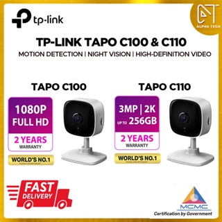 Tp-link Tapo C100 / C110 1080P Full HD กล้องวงจรปิดรักษาความปลอดภัยอัจฉริยะ WiFi ไร้สาย IP รับประกัน 2 ปี