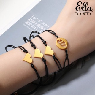 Ellastore123 สร้อยข้อมือถัก รูปหัวใจ ปรับได้ ของขวัญวันแม่ สําหรับแม่ และลูกสาว 2 3 4 ชิ้น