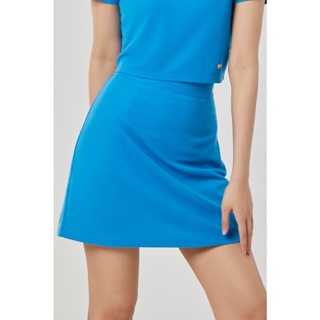 ESP กระโปรงสั้นทรงเอ ผู้หญิง สีน้ำเงิน | Solid Color A-Line Skirt | 5697