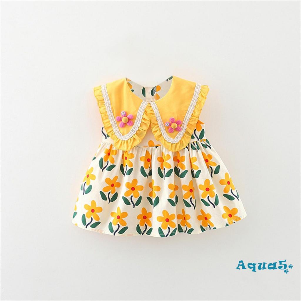aqq-ชุดเดรสเจ้าหญิง-แขนกุด-พิมพ์ลายดอกไม้-หวานแหวว-น่ารัก-ฤดูร้อน-สําหรับเด็กผู้หญิง