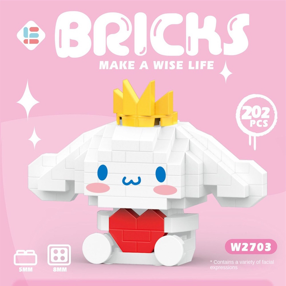 ของขวัญเด็กผู้หญิง-pop-doll-kuromi-my-melody-hello-kitty-moc-building-blocks-ของเล่น-diy-ตกแต่ง-ame1-ame1