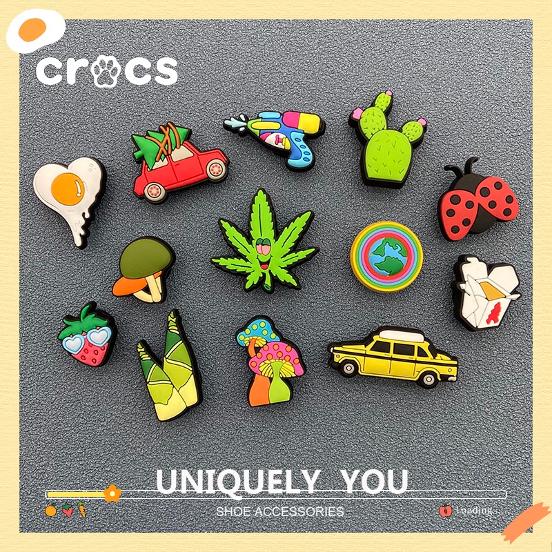 crocs-jibbitz-charms-จี้รูปดอกไม้-พืชสีเขียว-อุปกรณ์เสริม-สําหรับตกแต่งรองเท้า-crocs-charm