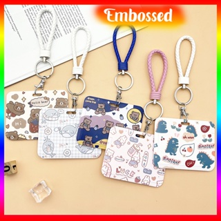 Horizontal Card Holder ID Credit Bank Business Card Students Bus Hand Strap Card Case Door Identity Badge Cards Embossed Printing