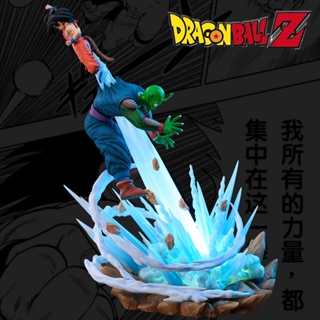 โมเดลฟิกเกอร์ ดราก้อนบอล Son Goku VS Piccolo ฉากคลาสสิก PVC พร้อมไฟ 3 โมเดล