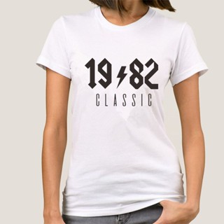 T-shirt  1982 เสื้อยืด พิมพ์ลาย 40 ปี 40 ปี สําหรับผู้หญิง diyS-5XL_03