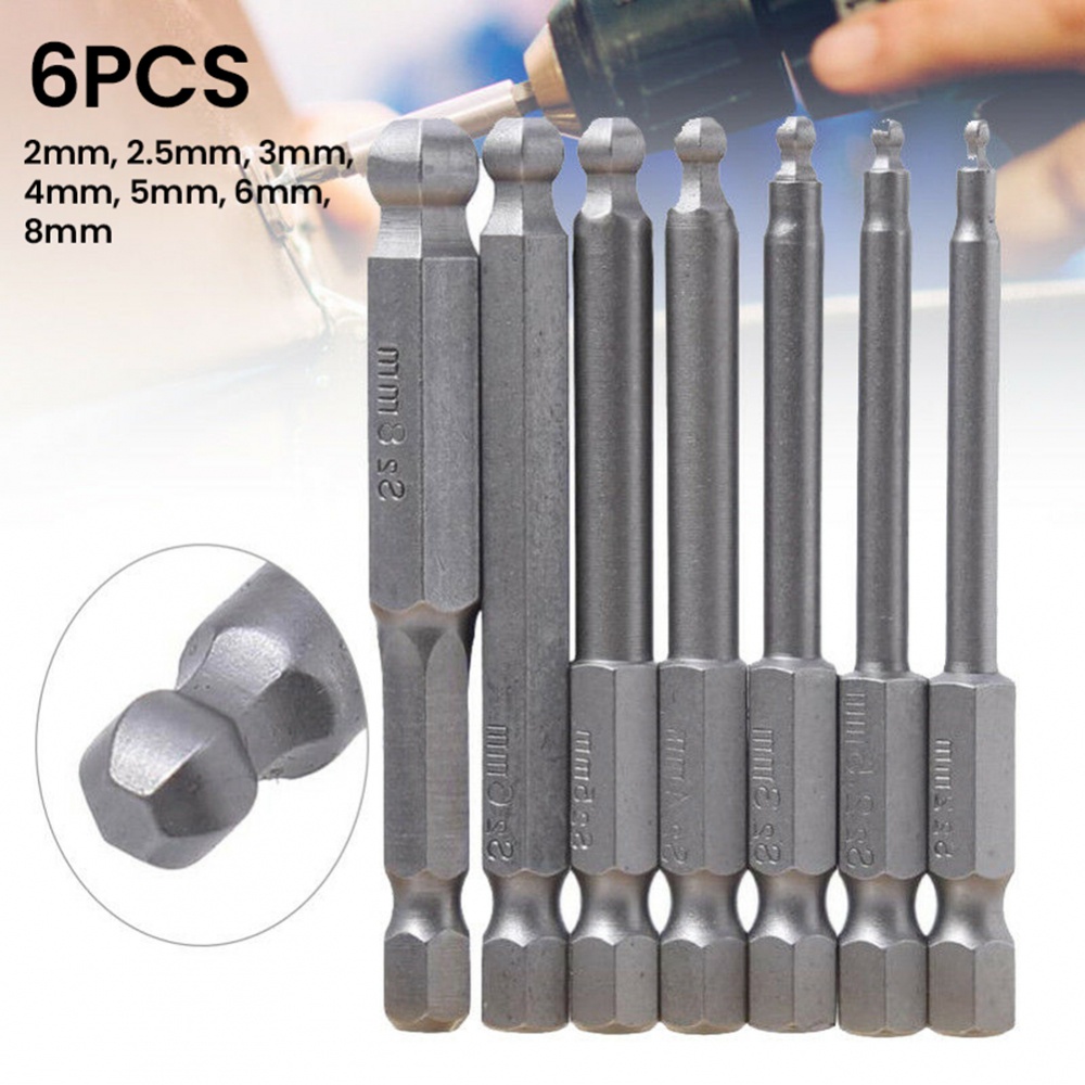 7*ballpoint Hexagon Socket Screwdriver Bit Hex Ball Length 65mm S2