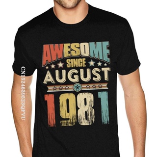 High Quality Awesome Since August 1981 Mens Tshirt For Men Awesome O Neck Tshirt Men Luxury Brand 1980S Vintage Tee_03