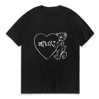 เสื้อยืดเปล่า เสื้อยืด Mitski Sweetie Bear สําหรับผู้หญิงผู้ชายฮิปฮอปยอดนิยม Harajuku ท็อปส์ซูแขนสั้นเสื้อยืดคอกลม Camis