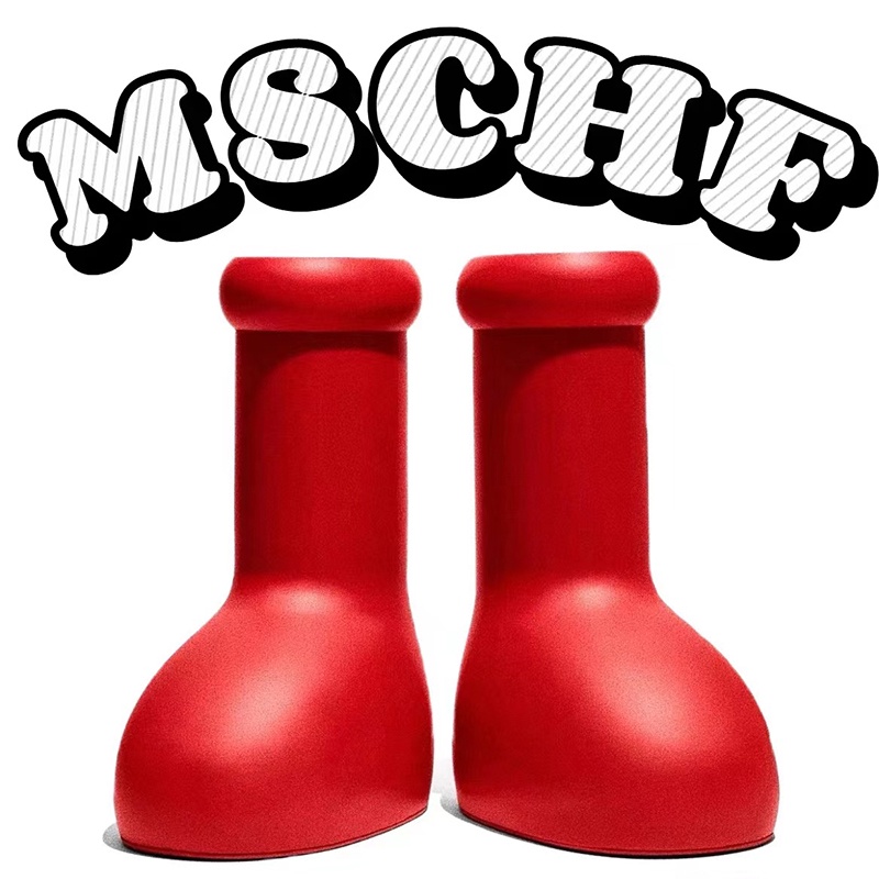 ภาพหน้าปกสินค้าMschf รองเท้าบูทยาง กันน้ํา กันฝน ขนาดใหญ่ สีแดง สําหรับผู้ชาย