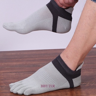 Bbyter ใหม่ ถุงเท้ากีฬา ถุงเท้าผ้าฝ้าย ระบายอากาศ 5 นิ้ว สําหรับผู้ชาย
