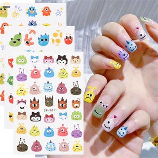 สติ๊กเกอร์ติดเล็บ ลายการ์ตูน สไตล์เกาหลีใต้ glue nail sticker สําหรับตกแต่งเล็บ สติ๊กเกอร์แต่งเล็บ มอนสเตอร์ขนาดเล็ก น่ารัก ตาโตมันฝรั่งหวาน สไตล์ร้อนมือวาดกลับกาวสติ๊กเกอร์ติดเล็บ 【doom】