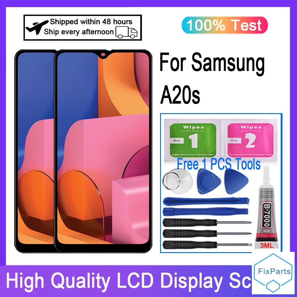 อะไหล่หน้าจอสัมผัสดิจิทัล LCD แบบเปลี่ยน สําหรับ Samsung Galaxy A20s ...