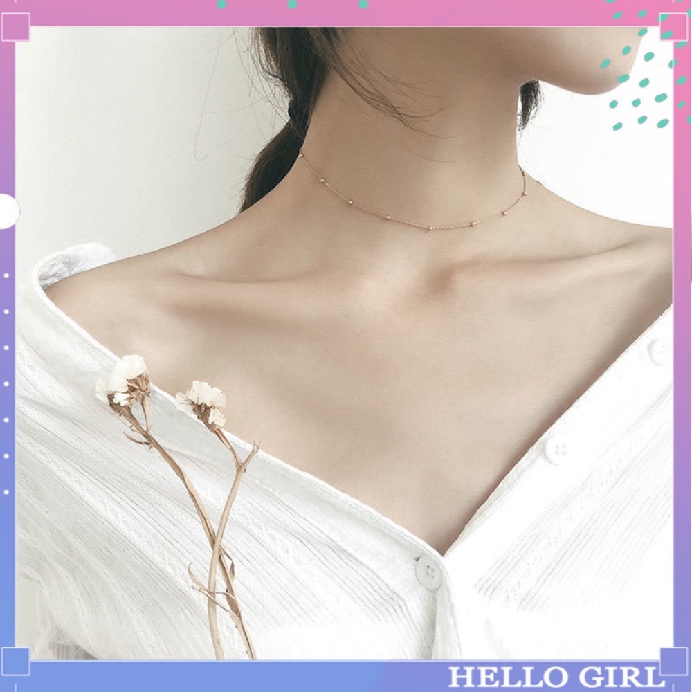 a-hello-girl-เครื่องประดับสร้อยคอสั้นสายโซ่ลูกปัด-สไตล์เกาหลี