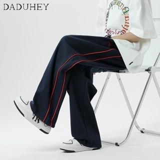 DaDuHey🔥 2023 Spring New Loose Casual Pants Mens Ankle-Length Pants Youth Fashion Style for Men and Women Korean Style Straight Sweatpants