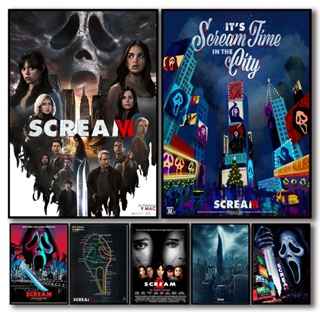 โปสเตอร์ภาพยนต์สยองขวัญ ภาพยนต์ Scream 6 โปสเตอร์ ภาพยนต์นิวยอร์ก ภาพจิตรกรรมบนผ้าใบ สําหรับตกแต่งผนังบ้าน 2023