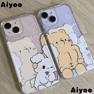 ✅เคสมือถือ แบบนิ่ม แบบใส ลายหมีน่ารัก สําหรับ Apple 14 Pro iPhone 13 12 11 Xs Max 8Pins iPhone