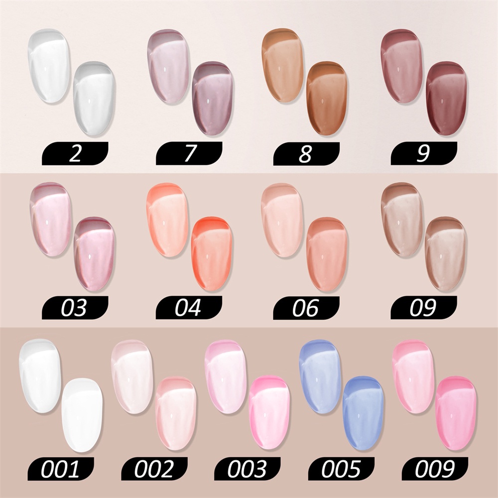 สีทาเล็บเจล-สีเจลใสๆ-gel-nail-polish-monja-โปร่งแสงสีชมพูเปลือยยูวีเจลเจลลี่ยาทาเล็บ-diy-ตกแต่งเล็บอุปกรณ์เล็บ