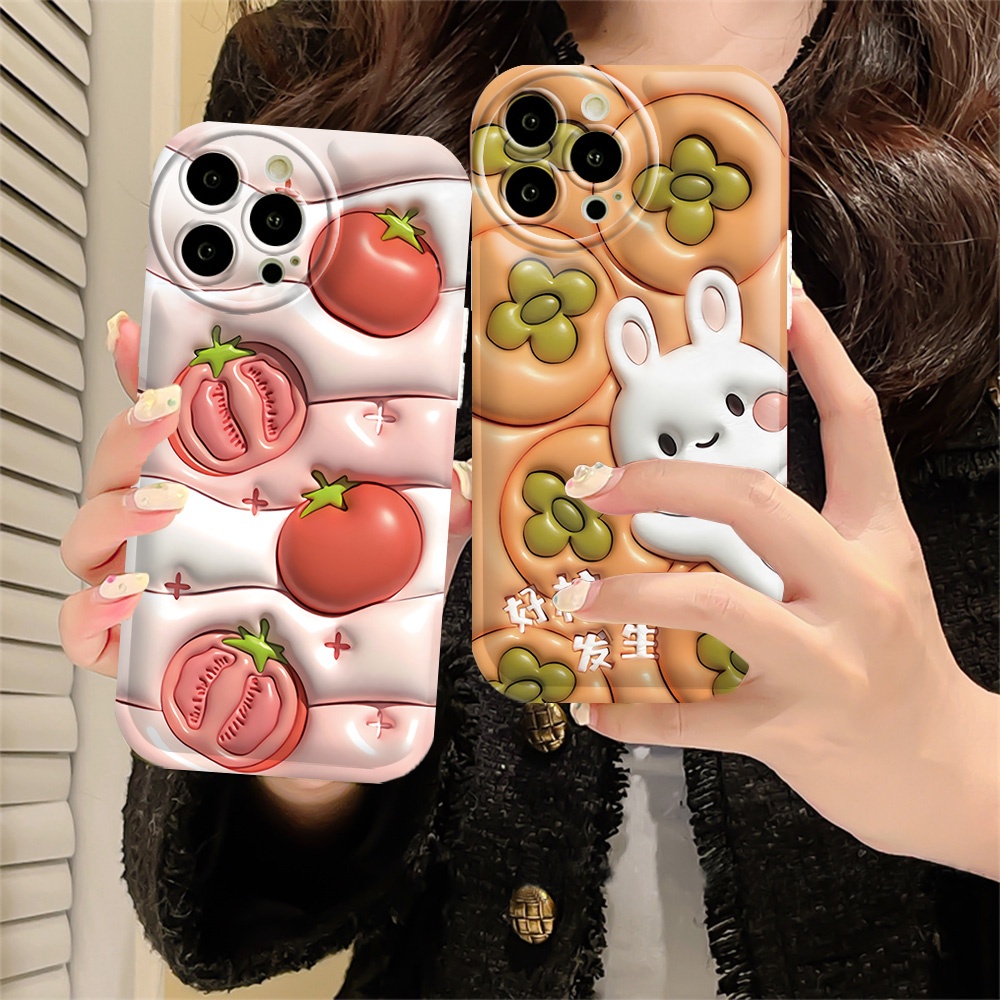 เคสโทรศัพท์มือถือแบบนิ่ม-ลายการ์ตูนผลไม้-มะเขือเทศ-ลูกพลับ-กระต่าย-3d-สําหรับ-oppo-a17-a77s-a57-a17k-a16-a16k-a5s-a12-a7-a3s-a15-a15s-a54-a92-a52-f1s-a1k-a53-a33-a31-a5-f9-a59-c1