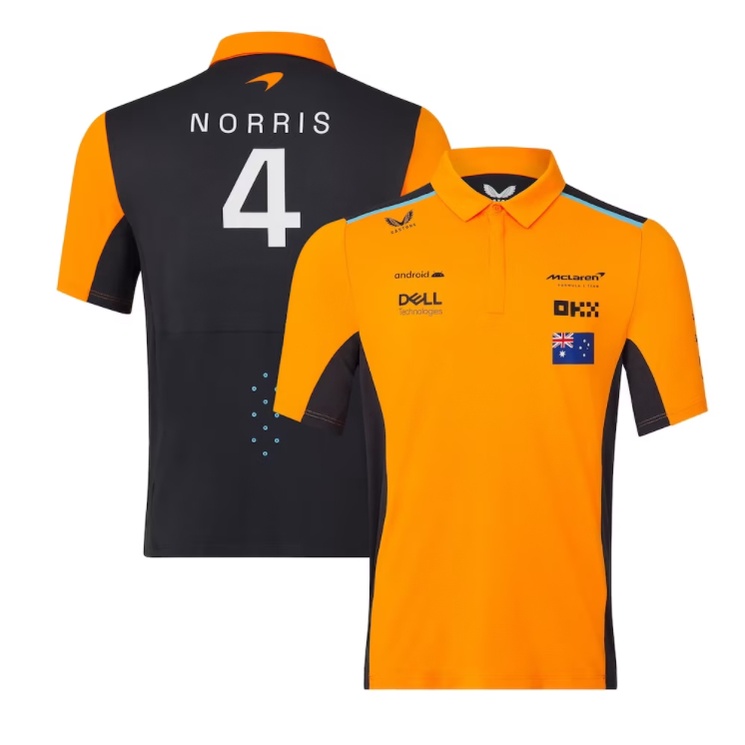 เสื้อแข่ง-f1-ใหม่ล่าสุด-2023-และทีม-mclaren-4-เสื้อโปโลแขนสั้น-ลาย-lando-norris-driver-แฟชั่นฤดูร้อน-สําหรับผู้ชาย-และผู้หญิง