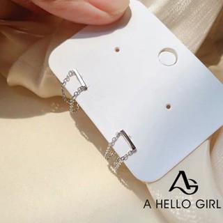 A HELLO GIRL ต่างหูโซ่เงิน สไตล์เกาหลี เครื่องประดับแฟชั่นสําหรับผู้หญิง เครื่องประดับเด็กผู้หญิง สวัสดี