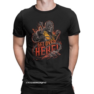[S-5XL]เสื้อคู่รัก วินเทจ Mortal Kombat แมงป่องเสื้อยืดเสื้อ Mannen Ronde Halde Hals Puur Katoen ท็อปส์ซูเสื้อยืดฮาราจูก