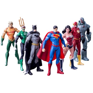 Btw- ตุ๊กตาฟิกเกอร์ รูปปั้น Justice League Batman DC Justice League ขนาดเล็ก ของเล่นสะสม สําหรับเด็ก 7 ชิ้น ต่อชุด