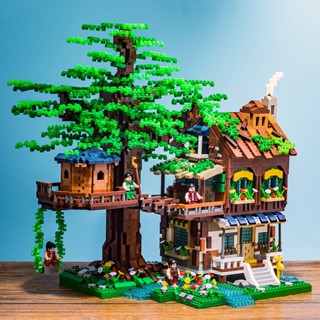 🚚Hot selling🚚เข้ากันได้กับ Lego Elf Tree House Puzzle ประกอบบล็อกตัวต่ออนุภาคขนาดเล็กสำหรับผู้ใหญ่อาคารที่ยากของเล่นมุ