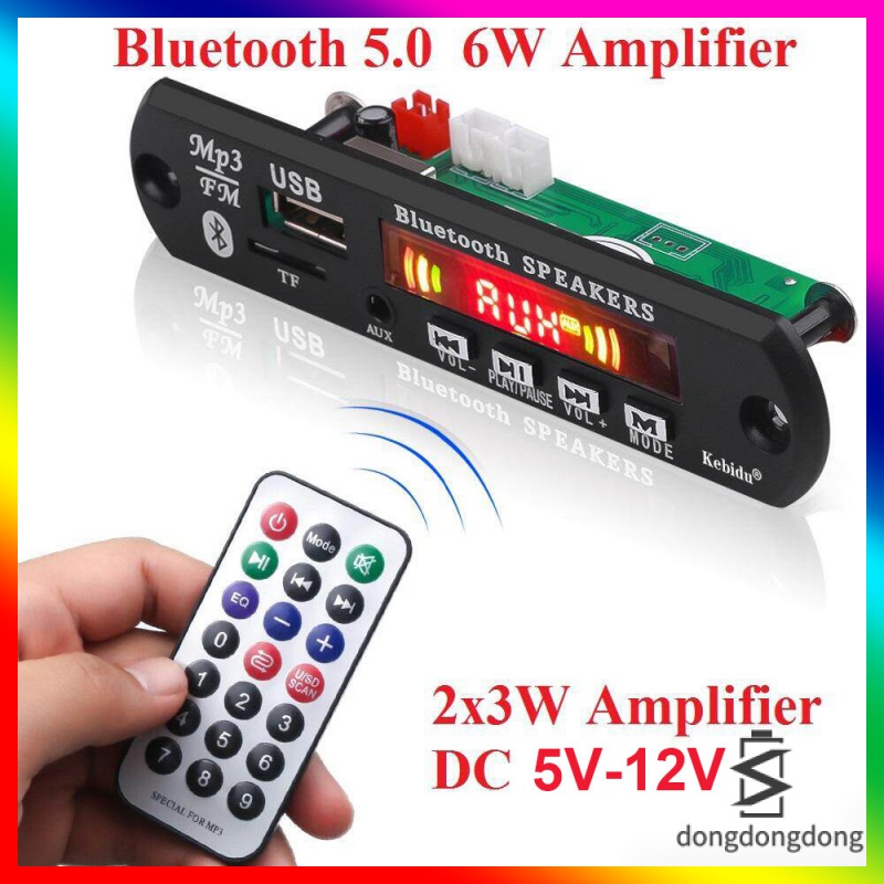 บอร์ดถอดรหัส-เครื่องเล่น-mp3-ไร้สาย-บลูทูธ-5-0-6w-dc-5v-หน้าจอ-lcd-ไมโครโฟน-แฮนด์ฟรี