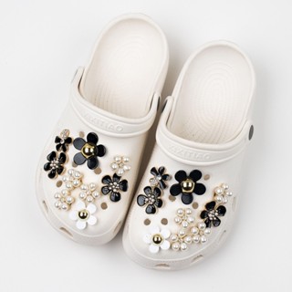 Crocs Jibbitz ชุดจี้ดอกไม้ หรูหรา DIY สําหรับตกแต่งรองเท้า