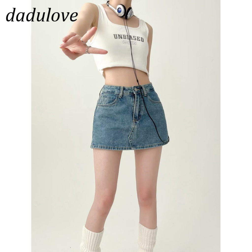 dadulove-new-korean-version-of-high-waist-womens-cowboy-skirt-niche-light-colored-skirt-large-size-skirt-a-line-skirt
